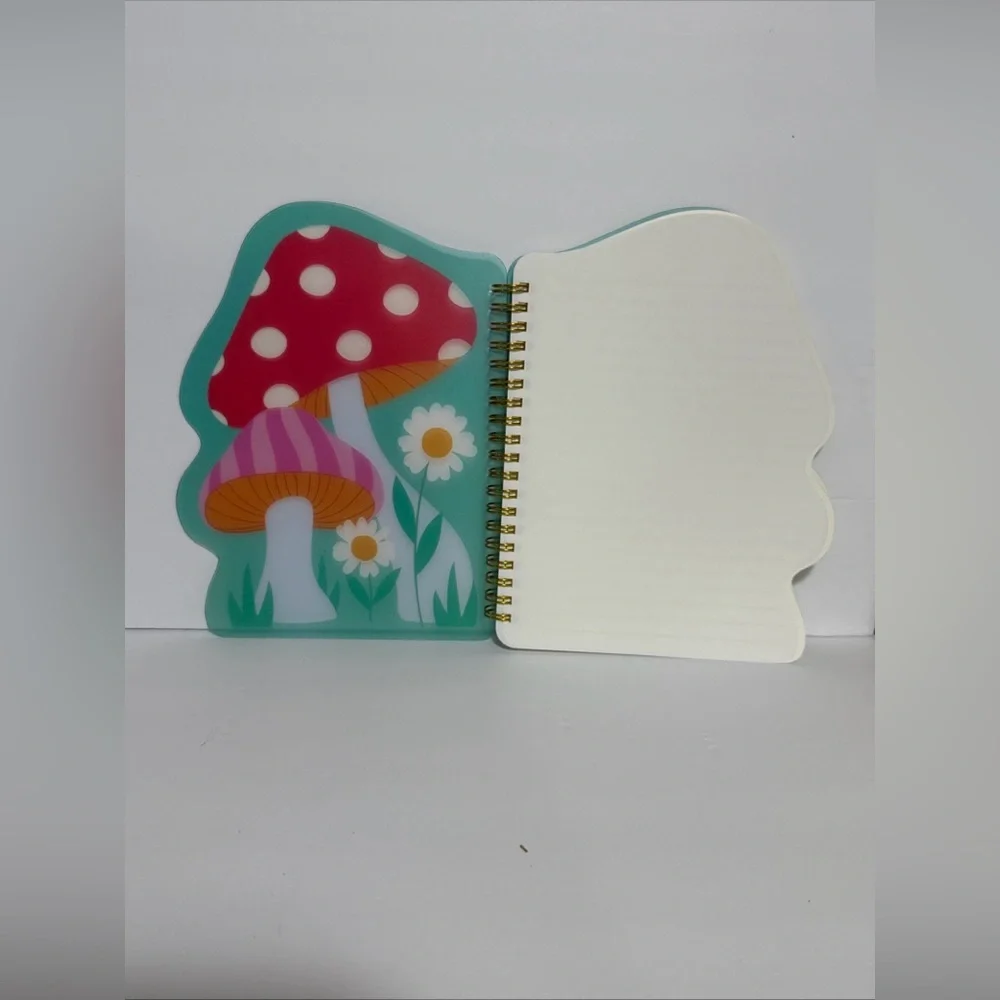 Clementine Mushroom Spiral Notebook with Red and Pink Cover